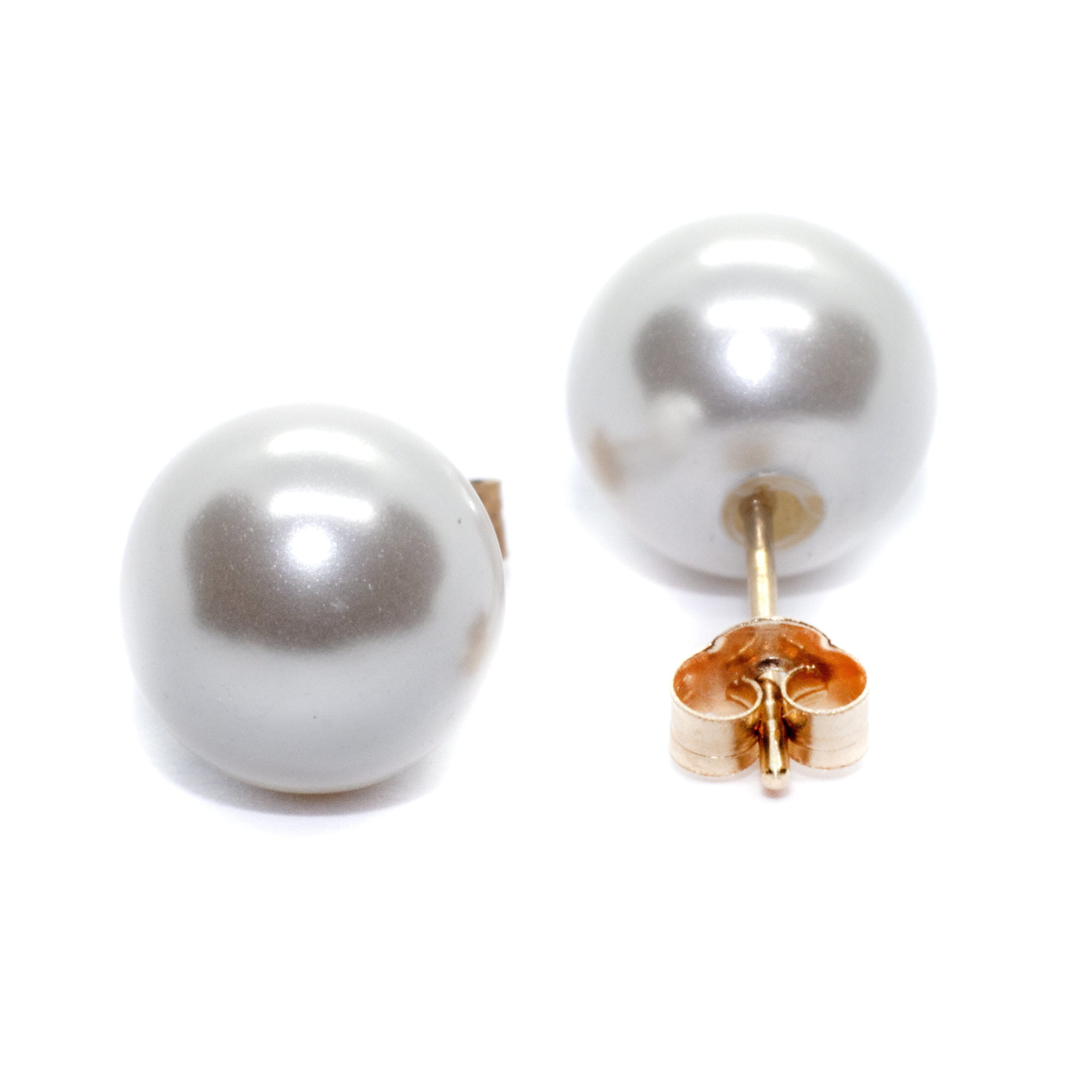 8mm gold pearl stud earings 9ct yellow gold alt1