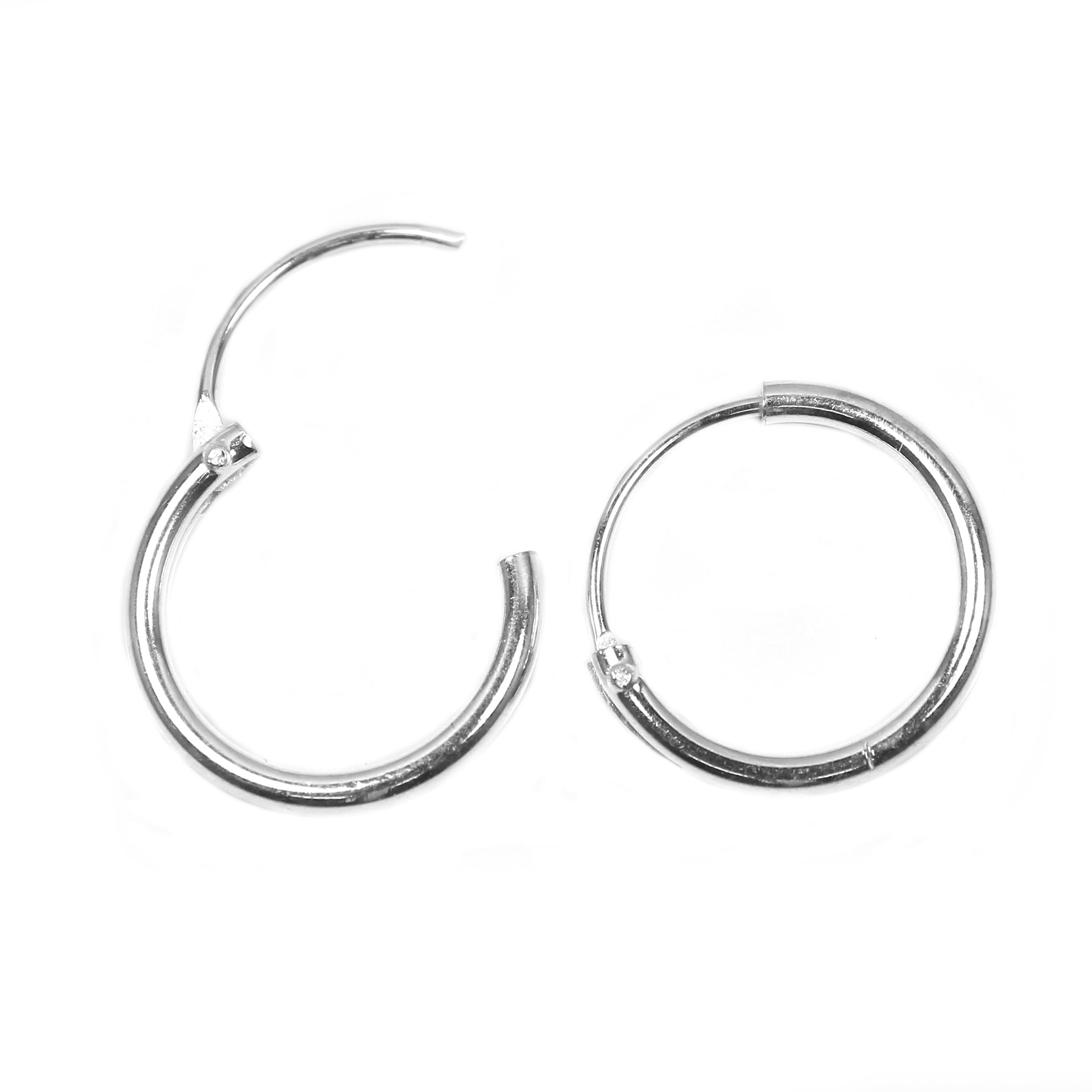 Sterling silver hoop earring 10 mm across